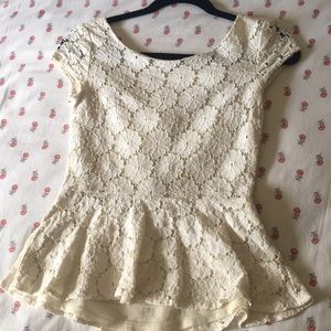 Lace Peplum Top